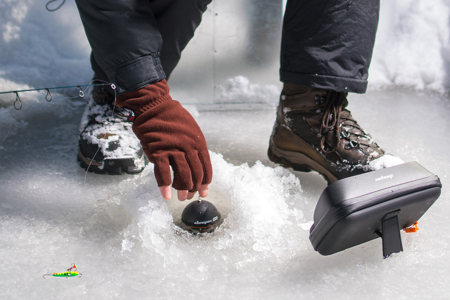 ice fishing depth finders best LUCKYLAKER Portable Fish Finder Wired Handheld Fishing Kayak Sonar Sensor Fish Finder Transducer Finder LCD Monitor for Boat Canoe : Electronics Winter Ice Fishing with Deeper